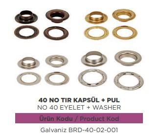 BRANDA KAPSULU GALVENIZ NO 40 + CONTA   DOST